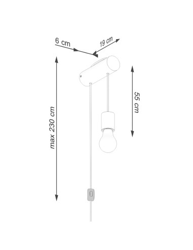 Aplique NIMBI E27 con interruptor