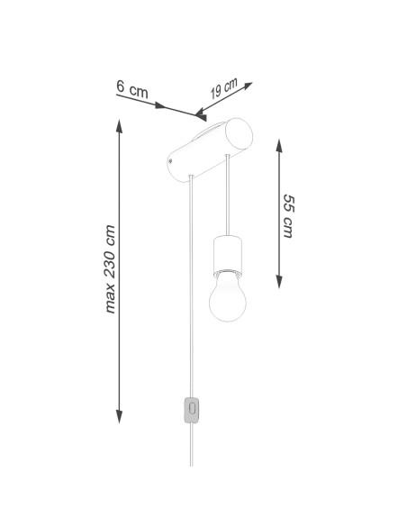 Aplique NIMBI E27 con interruptor