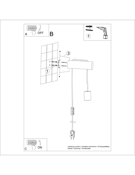Aplique NIMBI E27 con interruptor
