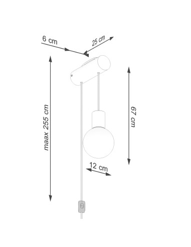 Lámpara de pared NIBMI G9 con interruptor