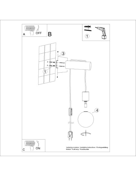 Lámpara de pared NIBMI G9 con interruptor