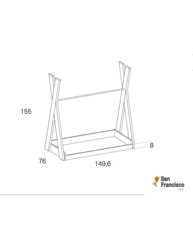 Cama Tipi 140x70cm