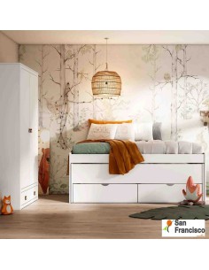 Cama compacta con cajones 90x190cm económica 2