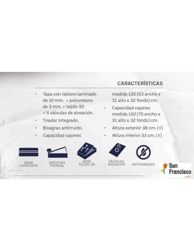 Canapé de madera con cajones económico