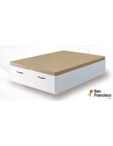 Canapé de madera con zapatero frontal de color Blanco