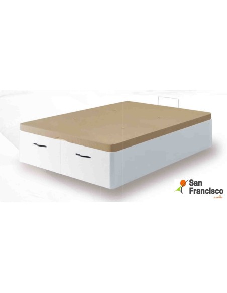 Canapé de madera con zapatero frontal de color Blanco