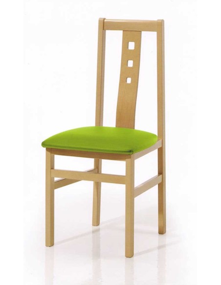 Silla de comedor modelo PISA. Vista frontal.