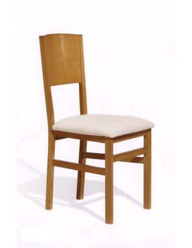 SFDAN28 Silla de comedor. Acabado barniz o laca y tapizada en chenilla o polipiel. Vista trasera.