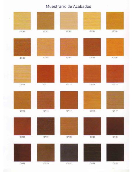 CARTA DE COLORES PULIMENTO BARNIZ.