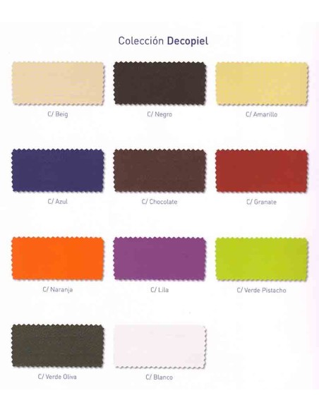 CARTA DE COLORES DE TAPICERÍA POLIPIELES.