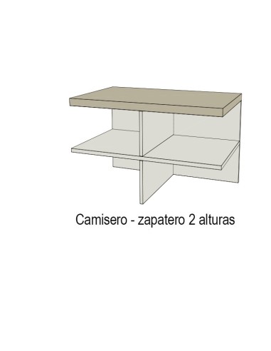 Croquis camisero - zapatero interior opcional 2 alturas.