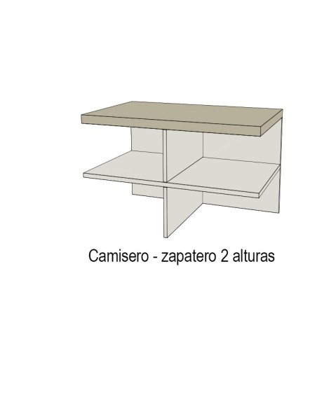Armario 3 puertas correderas Duo de 220cm Acabado Perkín y Vintage.
