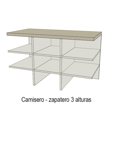 Armario 3 puertas correderas Duo de 220cm Acabado Perkín y Vintage.