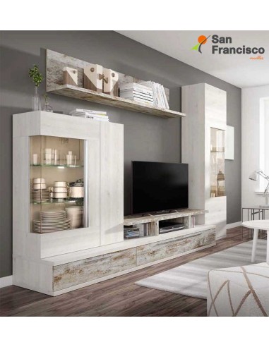 Apilable salón diseño moderno barato 275 cm acabado blanco nordic y vintage. Iluminación Leds opcional.
