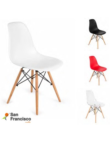 Silla comedor diseño nórdico patas de haya. Artículo en formato KIT. Varios colores a elegir.