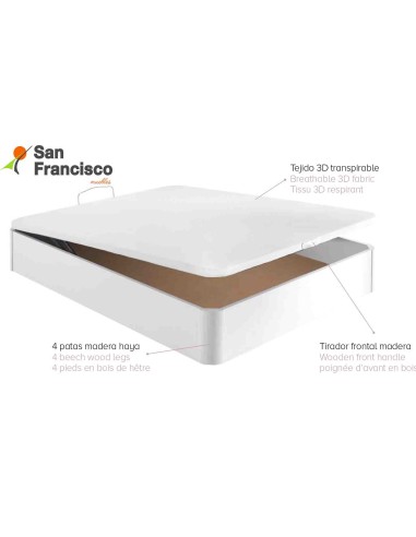 Canape abatible madera con tapa PLUS
