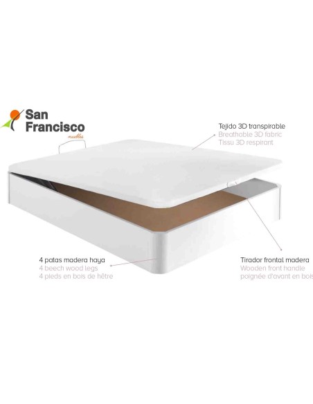 Canape abatible madera con tapa PLUS