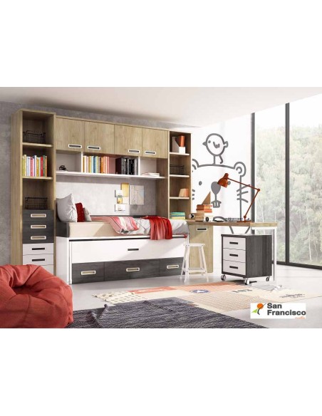 Dormitorio Juvenil gran Capacidad a media