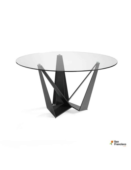 Mesa redonda de cristal de 150cm
