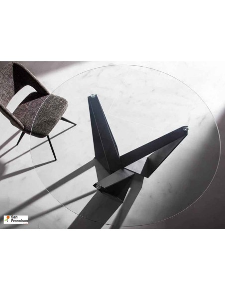 Mesa redonda de cristal de 150cm
