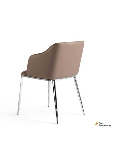 Silla Tapizada con estructura de acero inoxidable