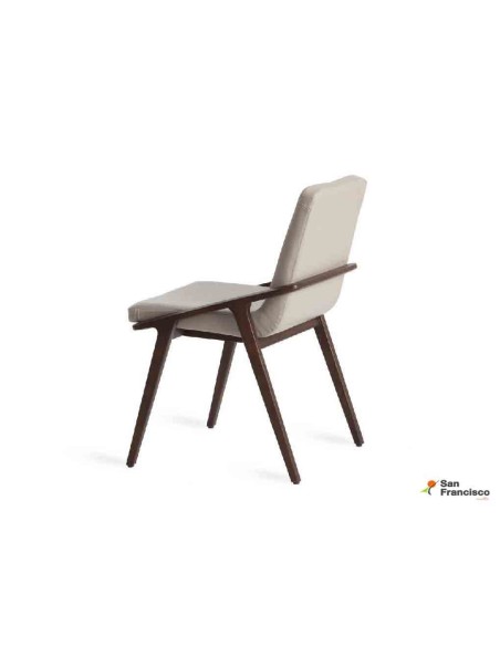 Silla de polipiel y estructura de madera