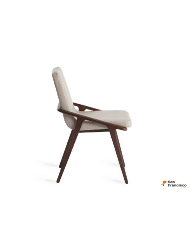 Silla de polipiel y estructura de madera