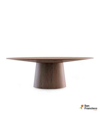 Mesa de comedor Ovalada de 220cm Chapa de Nogal
