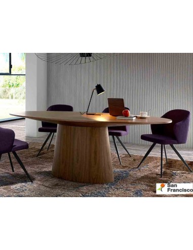 Mesa de comedor Ovalada de 220cm Chapa de Nogal