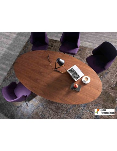 Mesa de comedor Ovalada de 220cm Chapa de Nogal