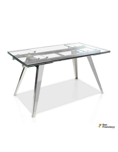 Mesa de comedor de cristal de 160 x 95 cm Extensible
