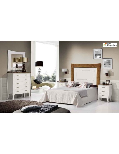 Dormitorio de Matrimonio Blanco y Cerezo de madera maciza