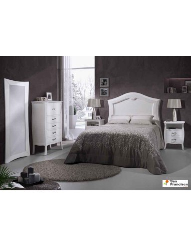Dormitorio de matrimonio Luis XV lacado Blanco