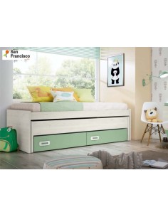 Cama compacto 90x190cm con 2 contenedores con ruedas
