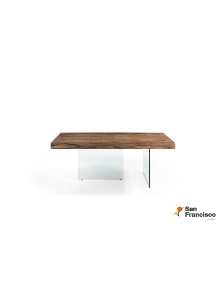 Mesa de comedor de Roble y Cristal de 200cm