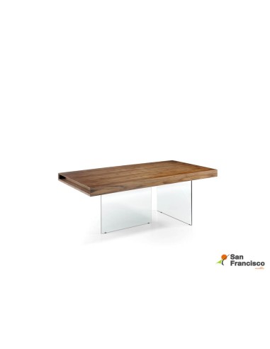 Mesa de comedor de Roble y Cristal de 200cm