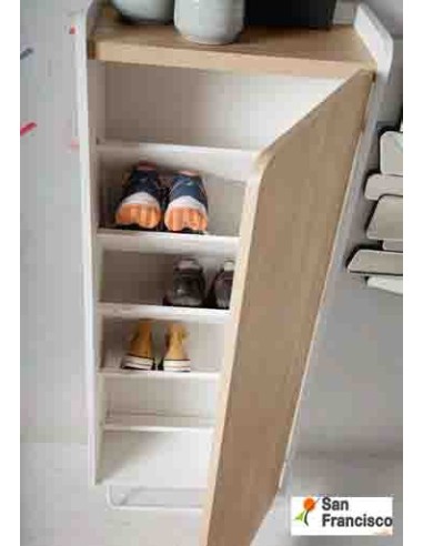 Zapatero 50cm Blanco-Roble