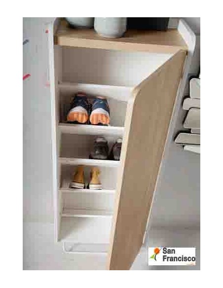 Zapatero 50cm Blanco-Roble