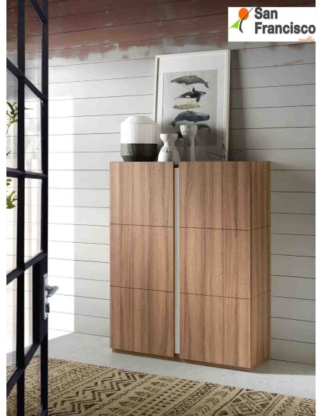 Zapatero 2 puertas 95cm Nogal
