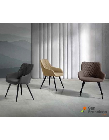 Silla tapizada modelo florida con un diseño moderno y original.