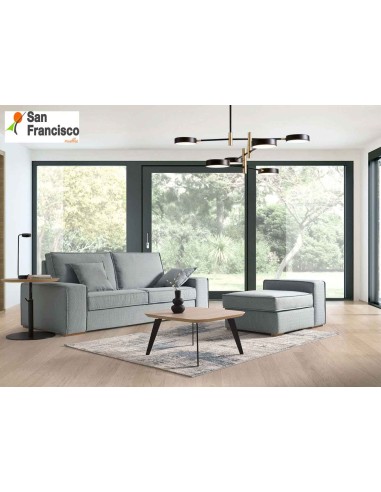 Sofá de Diseño 230cm con Pouff gRIS