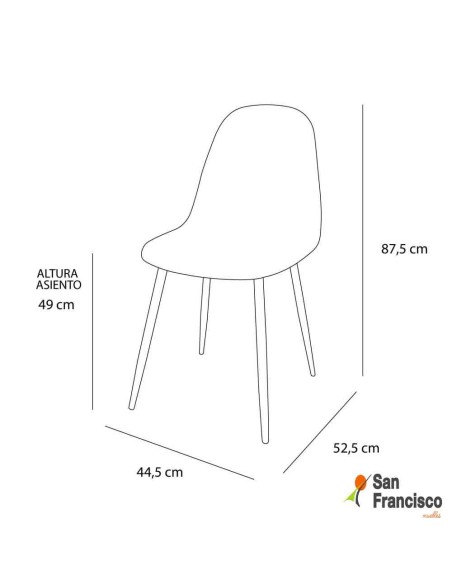 Silla terciopelo Azul - Pata  Color Haya