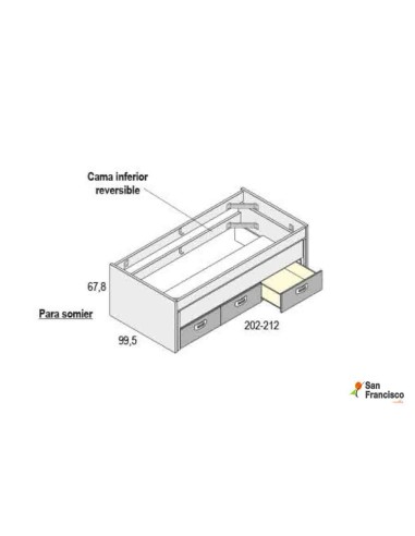 comprar cama compacta con 2 camas de 90x190cm - comprar cama para niño