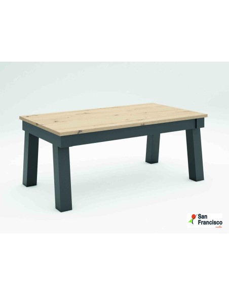 Mesa de centro elevable de 110x60cm con patas metálicas