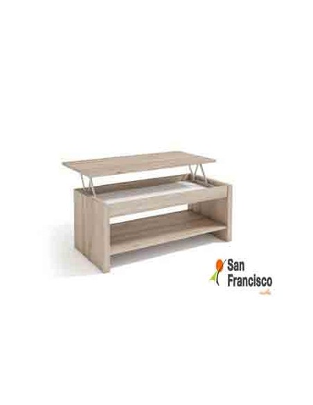 Mesa de centro elevable Tapa de madera 100x50cm