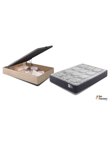 Conjunto Canapé Madera Cambrian y Colchón Visco Grafeno