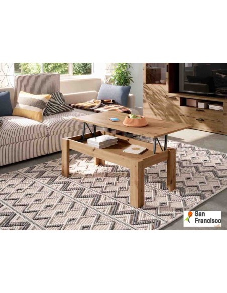 mesa de centro económica de 100x50cm elevable , disponible en Muebles San Francisco en Madrid.
