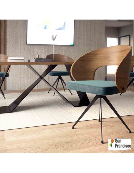 silla de comedor giratoria de diseño.