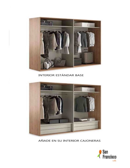 Armario Puertas correderas 225cm con espejo