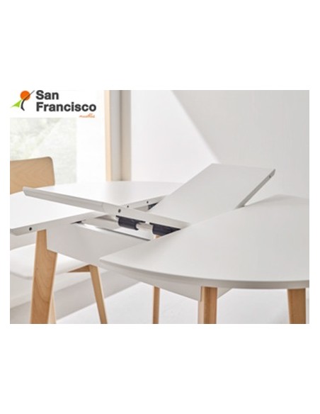 Mesa redonda de cocina de 90cm extensible